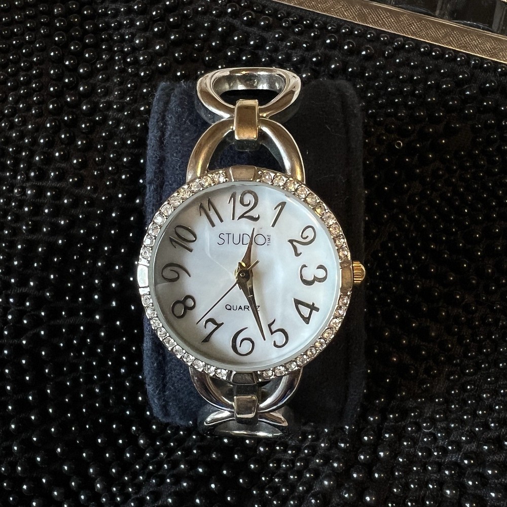 Wristwatch Watch Cuff Studio Time Quartz 361 PC21 AsIs Japan STD967T Domed Glass
