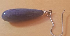 Vtg Lapis Lazuli Dangle Drop Earrings Stainless Ear Wire