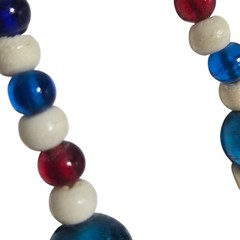 Vintage Multi Strand Beaded Necklace White Green Yellow Red Blue Retro Jewelry