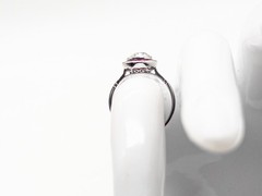 Antique 1920s $15,000 3ct SI H Natural Old Euro Diamond Ruby Platinum HALO Ring