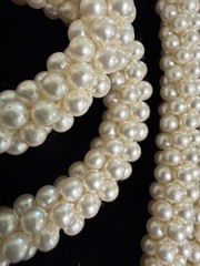 Vintage Pearl Rope Necklace Woven Torsade Cluster Retro Long Bridal Evening