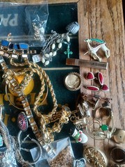 Estate Find Costume Jewelry Lot-Brooches Earrings Necklaces Rings & More (R)