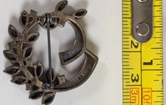 Vintage 925 Sterling Silver Marcasite Floral Brooch Pin Estate 26.6.28-16