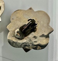 Vikki Carr Estate Native American Onyx Agate Silver Earrings Certificate Authent