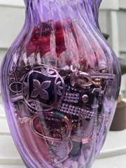 PURPLE Mystery Jewelry Jar- Vintage & Modern Jewelry- Trifari Lisner Avon- 3 Lbs
