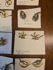 Lot 14 Pairs Vintage TRIFARI Earrings Signed Crown TM 1940s-90s Gold Tone Pearl