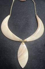 Vintage Cream Color Mother Of Pearl Statement Necklace