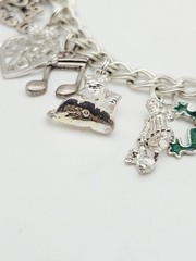 Ross Simons Jezlaine SU Sterling Silver Young Girls Stacked Charm Bracelet 8″
