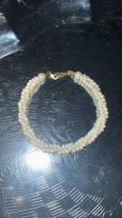 Vintage Multi-Strand Faux Pearl Twisted Bracelet with Gold-Tone Clasp