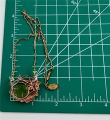 1970’s Pididdly Links Art Nouveau Floral Glass Cameo Fairy Pendant Necklace 18″