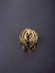 Vintage Crown Trifari Gold Tone Brooch Pin MCM Mid-Century Modern