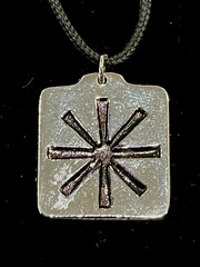 Ward Off Evil: Good Luck Charm / Sacred Amulet / Magic Occult Pendant / Rhodium