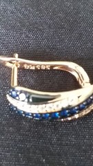 Vintage 1990-s 14 Ct Rolled Gold Sapphire Zircons Earrings- Hallmarked 585 RG