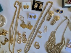 Vintage Now Mixed Silver And Gold Tone Jewelry Lot 58 Piece