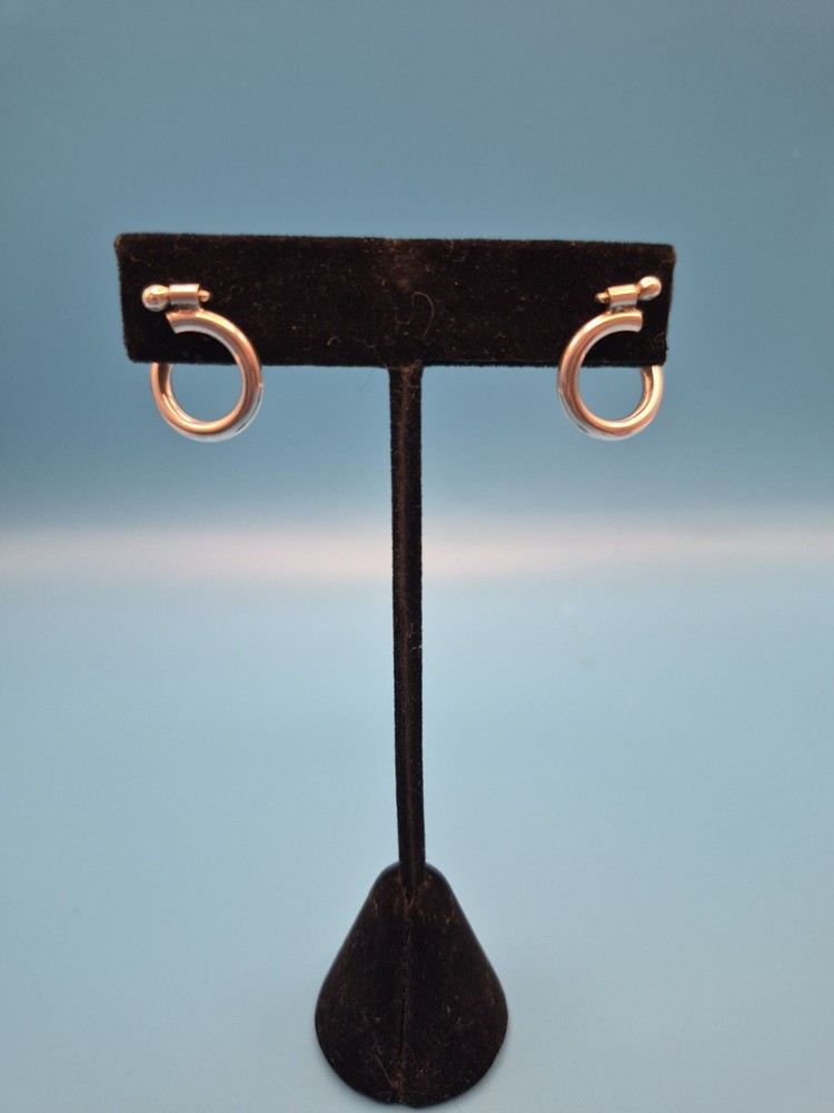 Silver 925 Loop Earings Vintage #E104