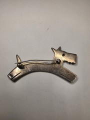 925 Sterling Silver Terrier Dog Simplistic Brooch 2″ 13.3g