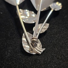 Large Vintage 3.8″ Sterling Silver Calla Lilly Brooch Pin 17.75 Grams
