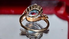 10k yellow gold ring 2.50ct blue topaz solitaire size 5.5 vintage 4.00gr N3511