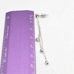 Vintage Sparkly Triple Strand Rhinestone Silver Plate Earrings FREE $HIPPING!