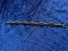 Vintage 1/20 12k Gold Filled Green Asian Jade Bracelet Nice Piece 7 1/2 w/clasp