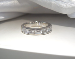 Berricle Sterling Silver 925 Baguette CZ Channel Set Vintage Band Ring Size 7