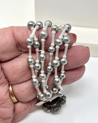 Signed MIRIAM HASKELL Multi-Strand Faux Pearl Necklace and Matching Bracelet
