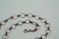 Vintage Sterling Silver Unique Byzantine Chain Necklace 16.5″ x 10mm JB50