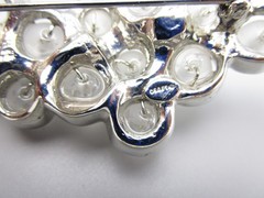 UNUSUAL GEMCRAFT CRAFT SILVERTONE GLASS ART DECO “BUBBLE” BROOCH PIN
