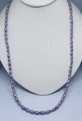 Fab 1950s Lavender Freshwater Pearls Necklace Orate Magnetic Clasp Japan VTG