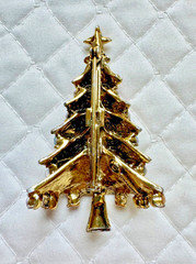 VINTAGE HOLLYCRAFT Christmas TREE BROOCH RHINESTONES Estate Jewelry ART Pin