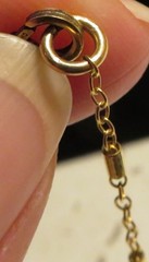 Vintage Gold Tone Dainty Tube Station Necklace Spring Ring Clasp 16-19″ Adj Unbr