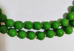 Vintage Green Acrylic/Lucite Beaded Necklace Double Strand
