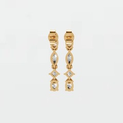 1.31 CTW Multi Shape Lab Grown Diamond Dangle Drop Earrings