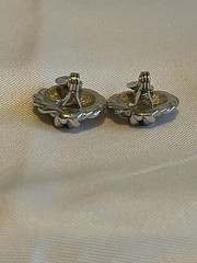 Vintage Monet Silver Tone Knotted Rope Clip-on Earrings Round Wreath