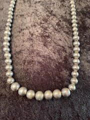 Heavy Vintage TAXCO 925 Sterling Silver BALL BEAD Necklace 74 grams