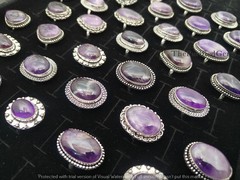 Gift Guide !! Amethyst Gemstone 925 Sterlling Silver Handmade 5Pcs Rings Jewelry