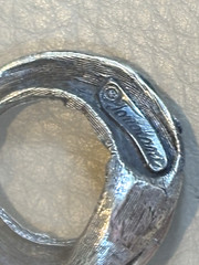 Vintage Signed Tortolani Hinged Clip On Earrings Silver Tone