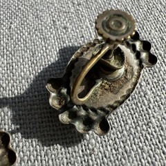 Vintage Turquoise & Silver Metal Earrings; Beautiful Shade of Turquoise / Green