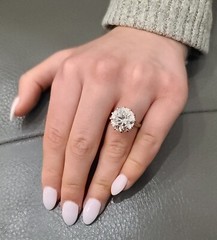 6.02ct 14k White Gold Vintage Engagement Ring Lab Grown Simulate Diamond