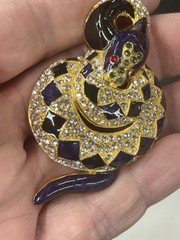I Am Edgar Berebi my Blue Python pin Brooch From My Archives Vintage 24kplate