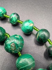 Vintage Malachite Graduated Beads Necklace