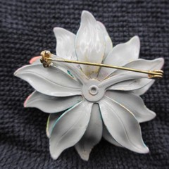 Vintage Enamel Flower Brooch Layered Multicolor SOME ENAMEL NICKS