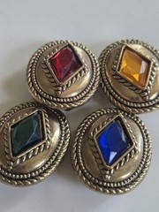 Vintage Jeweled Button Covers Set Of 4 Fun 80s Accessories