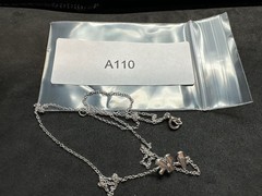 1.82g Vintage Sterling Silver 925 Birds on Branch Pendant Necklace 18 in M