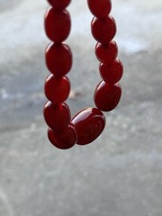 Wonderful Amber Cherry Bakelite Necklace 57 Grams (10 Beads Have No Marble)