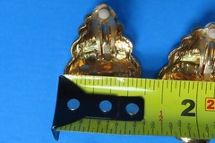 Gold Tone Clip on Earrings Lot of (4) Rhinestones
