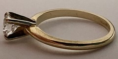 Vintage Solid 14k Yellow Gold Diamond Ring Estate, Natural Diamond, Antique 0.68