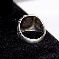 Vintage Sterling Silver US Army Class Ring Purple Enamel Eagle Signet Size 11.75