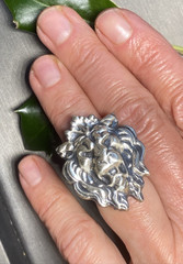 Vintage Cocktail Ring Lion Head Estate Jewelry HUGE Size 5.25 Estate Jewelry