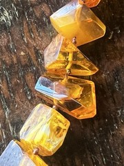 Gorgeous mid- Modern Chunky Hand Cut and Faceted Baltic Amber Necklace 52 grams